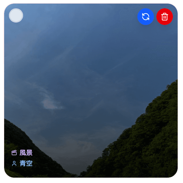 自動タグ分けされた写真